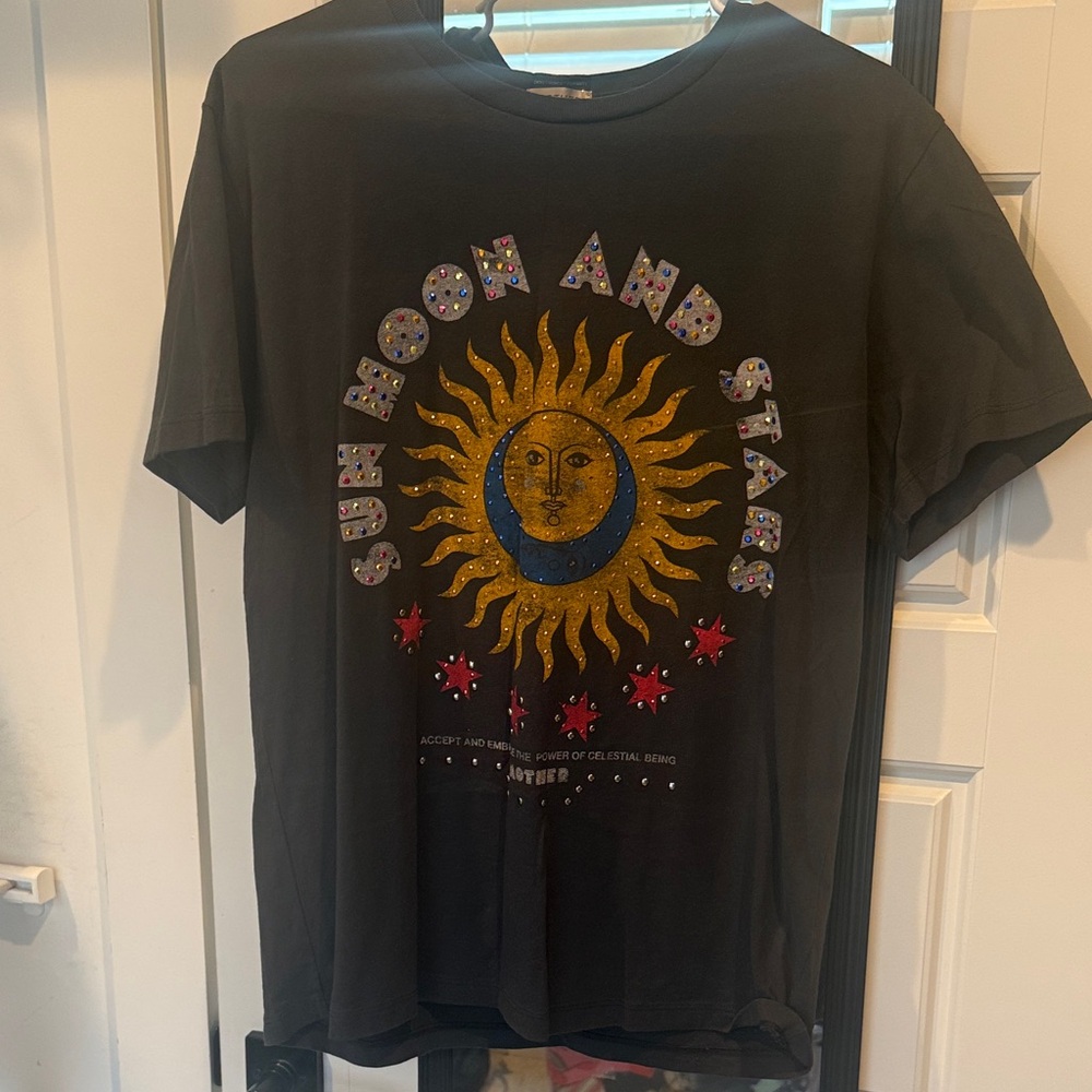 Mother Sun and Stars Graphic Tee - Black
